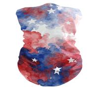 Durable Face Shield Red White Blue Tie Dye Facial Decoration Novelty Half Face Headwear For Skiing Outdoor Climbing