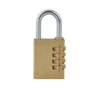 Durable Faithfull 38mm Brass Combination Padlock With 4-Digit Security
