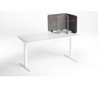 Durable Felt Desk Divider Panel - Visual Acoustic Privacy Partition - 120cm - Grey - Foldable Panels For Any Desk - Made from Recycled PET