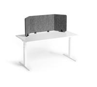 Durable Felt Desk Divider Panel - Visual Acoustic Privacy Partition - 160cm - Grey - Foldable Panels For Any Desk - Made from Recycled PET