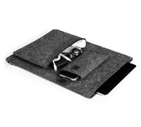 Durable Felt Laptop Carry Bag - Fits 16.4 inch Laptops and Tablets - Made from 60 Percent Recycled PET Felt - Includes Accessory Bag and Mobile Case - Grey