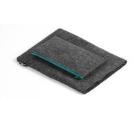 Durable Felt Laptop Sleeve MultiBag Effect - for 13 inch Laptops and Tablets - Made from 60 Percent Recycled PET Felt - Includes Accessory Bag - Anthracite Grey with Green Trip