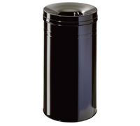 Durable Fire Extinguishing Metal Waste Bin SAFE+ - TUV Certified - 60L - Black, Black