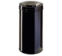 Durable Fire Extinguishing Metal Waste Bin Safe+ - Tuv Certified - 60L - Black