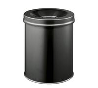 DURABLE Metal Waste Bin 330501 - Self-Extinguishing TUV Certified 15 L Black
