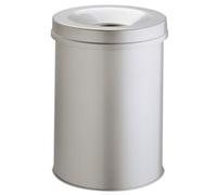 Durable Self-Extinguishing Metal Waste Bin Grey 15 Litre Capacity | Stylish and Modern Finish | for Complete Safety In The Office, Warehouse, School, etc.