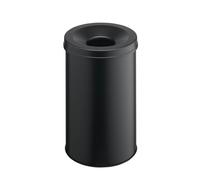 Durable Fire Extinguishing Metal Waste Bin | TUV Certified | 30L | Black