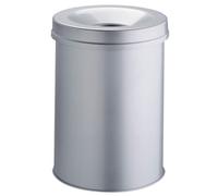 Durable Fire Extinguishing Metal Waste Bin TUV Certified 30L - Grey