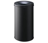 Durable Fire Extinguishing Metal Waste Bin | TUV Certified | 60L | Black