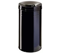 Durable Fire Extinguishing Metal Waste Bin SAFE+ - TUV Certified - 60L - Black, Black