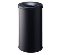 Durable Fire Extinguishing Metal Waste Bin - TUV Certified - 60L - Black | Size: 1 Pack Durable Black 1 Pack