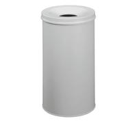 Durable Fire Extinguishing Metal Waste Bin - Tuv Certified - 60L - Grey