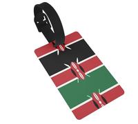 Durable Flag of Kenya Print Luggage Tag with Full Back Privacy Cover â€“ Bright ID Labels for Suitcases, and Backpacks