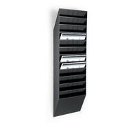 Durable FLEXIBOXX 12 Literature Holder - A4 Landscape - Black - Wall Mounted Document Holder - Perfect For Flyers, Brochures, Magazines, etc