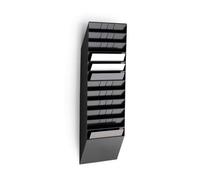Durable Flexiboxx 12 Wall Mounted Literature Tray - A4 Landscape Holder - Black