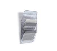 Durable Flexiboxx Literature Holder 6 A4 Landscape - Transparent | Wall brochure holder for flyers and magazines, filling height 24 mm, dimensions 348 x 620 x 95 mm, workshop planner