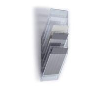 Durable Flexiboxx Literature Holder 6 A4 Portrait - Transparent | 6 x 24mm Depth Wall Mounted Expandable Brochure Holders for Flyers, Magazines & Workshop Planners