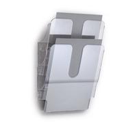 DURABLE Literature Rack FLEXIPLUS - 2 Shelves, A4 Portrait, Wall-Mounted, Transparent