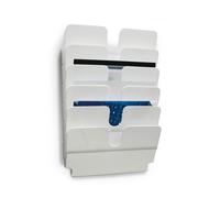 Durable FLEXIPLUS 6 Wall Mounted Literature Tray | A4 Landscape Holder | White