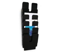 Durable FLEXIPLUS 6 A4 Portrait Literature Holder - Black - Easy To Install Wall Mounted Document Holder - Perfect For Flyers, Brochures, Etc.