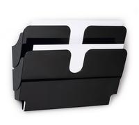 Durable A4 Magnetic Literature Holder - FLEXIPLUS Dual Wall-Mounted Display Stand - Optimal for Holding Brochures and Leaflets - Easy to Install Via Magnetic Attachment - Black