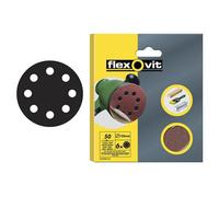 Durable Flexovit 125mm Hook & Loop Sanding Discs - 80G Medium Grit Pack Of 15