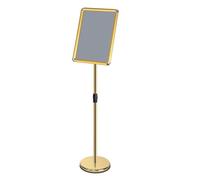 Durable Floor Sign Holder for Retail Adjustable Display Stand with Sturdy Base Perfect for Store Promotions and Advertising (Gold A)