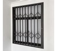Durable Folding Metal Window Grille - Sliding ty Gate with Lock & Key Anti-Theft Protection for Indoor Basement Balcony & Shed - Reliable Burglary Defense Solution