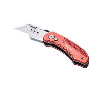 Durable Folding Utility Knife with Aluminum Body, Red