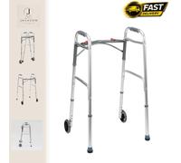 Durable Folding Walking Frame with Front Wheels - Ideal for Adults Up to 180kg