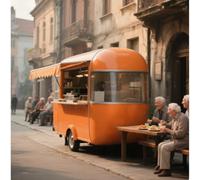 Durable Food Truck Trailer Small Mobile Food Cart for Street Vendors t for Street Food, Catering, and Outdoor Event for Hot Dog Pizza Chicken Wrap Salad Hamburger French Fries Sandwich Coffee