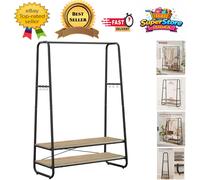 Durable Free-Standing Clothes Rack with Hooks - Modern Bedroom & Living Solution