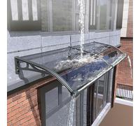 Durable Front Door Awning Canopy with Side Panel - Weatherproof Glass & Aluminium Alloy Entryway Cover Curved Support for Rain & Snow Protection