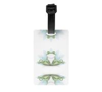 Durable Funny Yoga Frog Print Luggage Tags for Suitcases/Travel Bags,Suitcase Tags for Easy Luggage Identification(One Size)
