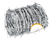 Durable Galvanized Barbed Wire Fencing for Garden & Farm Security - Ideal for Animal Control Crafting Projects & Property Protection - Heavy-Duty Weather-Resistant Solution