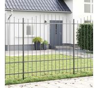 Durable Garden Fence 8 pcs Grey, 170 x 215 cm Powder-Coated Steel, Water-Resistant Outdoor Fencing for Yard, Security & Aesthetic Appeal, Easy Assembly
