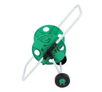 Durable Garden Hose Cart with Wheels, Practical Manual Push Storage for Easy Watering, Green PP Hose Reel nizer for Efficient Gardening