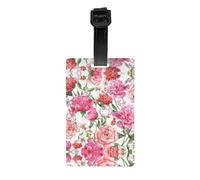 Durable Garden Peony Print Luggage Tags for Suitcases/Travel Bags,Suitcase Tags for Easy Luggage Identification(One Size)