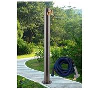 Durable Garden Water Column with Copper Tap, Floor Mount Hydrant for Efficient Outdoor Irrigation - Ideal for Farms and Gardens, Long Spray Hose Included