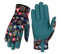 Durable Gardening Gloves for Women - Protective Leather Gloves for Weeding, Digging, Planting, and Raking(Black)