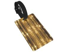 Durable Gold Sequin Sparkle Print Luggage Tag with Full Back Privacy Cover â€“ Bright ID Labels for Suitcases, and Backpacks