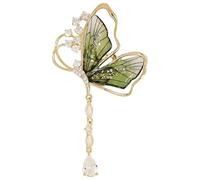 Durable Green butterfly high-end brooch, high-end feeling brooch, exquisite tassel, dragonfly metal chest flower, personalized accessory Creative