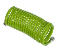Durable Green Pe Coiled Air Hose With 1/4 Inch Bsp Unions - 5M Length And 5mm Bore Size