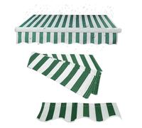 Durable Green Retractable Patio Awning Replacement Fabric Water Resistant Polyester Canvas for Deck Balcony & Yard 6.5x1 Meter Outdoor Shade Solution