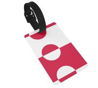 Durable Greenland Flag Print Luggage Tag with Full Back Privacy Cover â€“ Bright ID Labels for Suitcases, and Backpacks