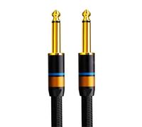 Durable Guitar Cable 6.5mm Output For Stereo Mixer Amplifier | The eddy current design and gold-plated connector ensure a more stable connection to the equipment.(Black,1m)