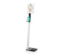 Durable 589223 Floor stand with Disinfectant Holder and Rotating Information Board A4, for Disinfectant Bottles Up to 88 x 88 x 215 mm, Silver