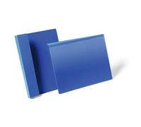 Durable Hanging Ticket Holder Label Pocket - 50 Pack - A4 Blue