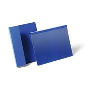 Durable Hanging Ticket Holder Label Pocket - 50 Pack - A5 Blue