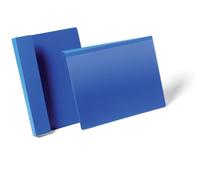 Durable Hanging Ticket Holder Label Pocket Document Pouch | 50 Pack | A4 Blue
